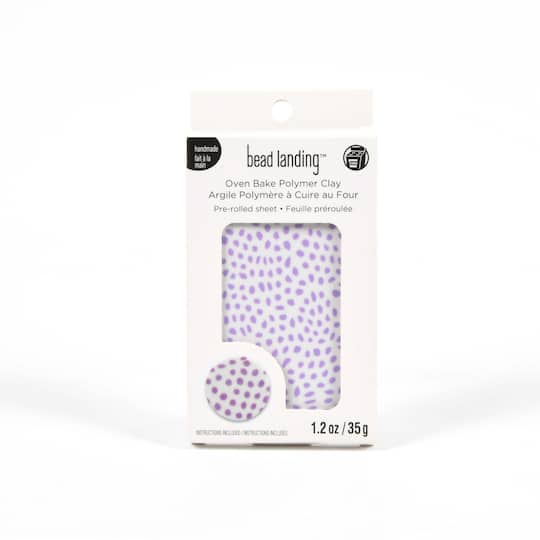 Lavender Dots Oven Bake Polymer Clay by Bead Landing&#x2122;